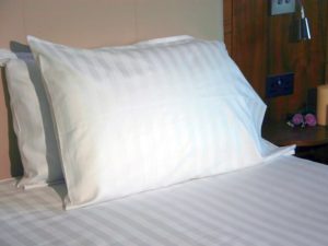 Quality Hotel Linens White Satin Stripe Poly-Cotton Percale Duvet Covers 200TC