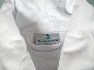 White Cotton Velour Bath Robe with Shawl Collar