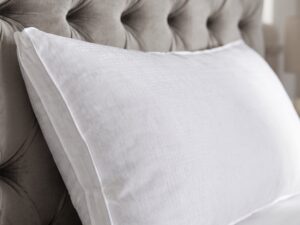 Micro Down pillow, 300TC cotton cover. Non-allergenic fill for hotel and guesthouse use.
